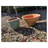 Pair of Terracotta and Ceramic Planters