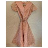 Pink Short-Sleeve Embroidered Dress by Lady Petite