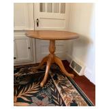 Round Wood Pedestal Table with Tripod Base