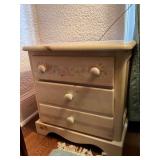 Wooden 2-Drawer Chest with Floral Motif