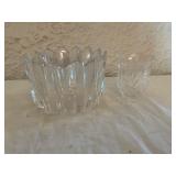 Set of Two Clear Glass Decorative Bowls