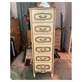 French Provincial-Style Tall Chest with Six Drawer