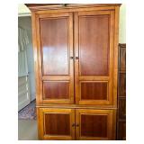 Two-Piece Solid Wood Wardrobe with Upper Cabinets