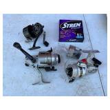 Lot of Fishing Reels and Stren Fishing Line