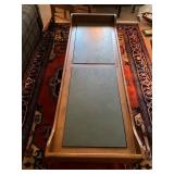 Wooden Coffee Table with Green Inset Panels