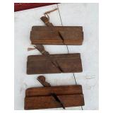 Set of Three Wooden Molding Planes with Blades