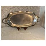 Silver-Plated Serving Tray with Handles
