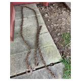 Two Rusted Steel Chains with Hooks