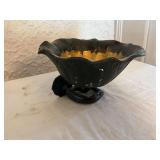 Cast Iron Decorative Bowl with Gold-Tone Interior