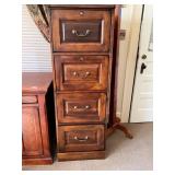 Four-Drawer Wooden Filing Cabinet With Handles