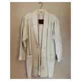 White Leather Coat by Butik Fuat Style Italy