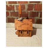 Wooden Church-Shaped Lamp With Door