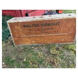 Wooden Toolbox with Hand Tools Marked Walter Rideo