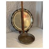 Two Silver-Plated Serving Trays with Decorative De