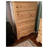 Wooden Chest Of Drawers With Floral Motif