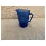 Cobalt Blue Plastic Pitcher with Hexagonal Pattern