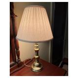 Polished Brass Table Lamp with Fabric Lampshade