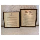 Framed Gettysburg Address and Bill of Rights Print