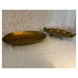 Pair of Brass Trays with Decorative Edges