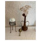 Decorative Vase, Metal Stand with Frosted Glass Sp