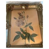 Gilt Frame With Floral Artwork