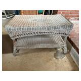 Two-Tier Rectangular Wicker Coffee Table