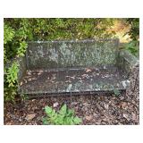 Metal Patio Bench with Decorative Scrollwork Backr