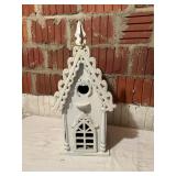 White Decorative Birdhouse With Gothic Elements