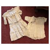 Two Lace-Accented Childrenï¿½s White Cotton Dresses