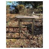 Rustic Wood Oval-Top Side Table with Distressed Fi
