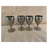 Set of Four Metal Goblets by ï¿½Pewter Hollandï¿½