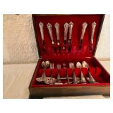 Silver-Plated Flatware Set with Wooden Case