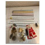 Lot of Knitting Needles, Buttons, and Craft Materi