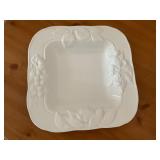 Italian Ceramic Serving Dish with Relief Fruit Des