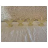 Set of Four Depression Glass Yellow Sherbet Dishes