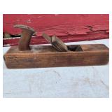 Wood Hand Plane with Angled Blade and Handle