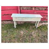 Painted Wooden Bench with Distressed Finish