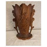 CARVED WOODEN VASE