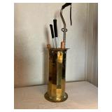 Brass Umbrella Stand with Garden Tools