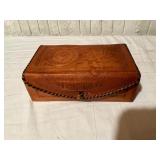 Carved Leather Jewelry Box with Assorted Cufflinks