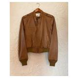 Lady Kalina California Brown Leather Bomber Jacket