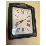 Green Wall Clock with Roman Numerals and Decorativ