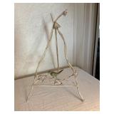 Metal Easel with Bird and Leaf Accents