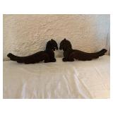 Pair of Carved Wooden Griffins with Winged Tails