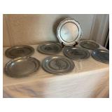 Collection of Pewter Plates with Historical Motifs