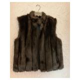 Reversible Brown Fur Vest with Nylon Lining