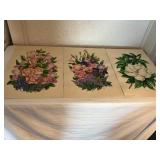 Set of Three Floral Watercolor Paintings Signed ï¿½I