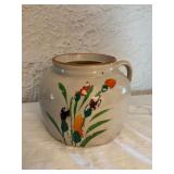 Hand-Painted Ceramic Pitcher with Floral Motif