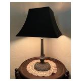 Metal Table Lamp With Black Tapered Shade