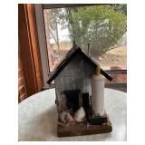 Handmade Rustic Wood Birdhouse with Lighthouse Des